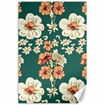 Retro 1880s Flowers Pattern 20 Canvas 24  x 36 