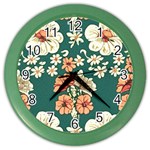 Retro 1880s Flowers Pattern 20 Color Wall Clock