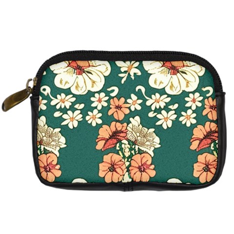 Retro 1880s Flowers Pattern 20 Digital Camera Leather Case from ArtsNow.com Front