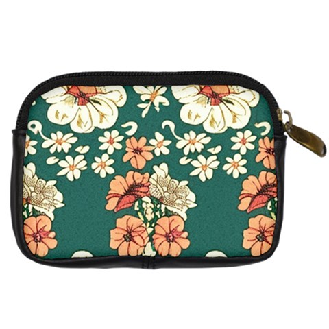 Retro 1880s Flowers Pattern 20 Digital Camera Leather Case from ArtsNow.com Back