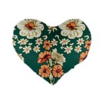 Retro 1880s Flowers Pattern 20 Standard 16  Premium Heart Shape Cushions