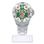 Retro 1880s Flowers Pattern 20 Plastic Nurses Watch