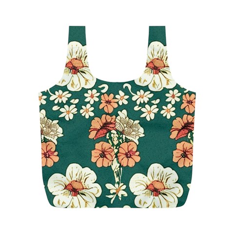 Retro 1880s Flowers Pattern 20 Full Print Recycle Bag (M) from ArtsNow.com Front