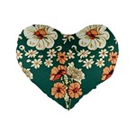 Retro 1880s Flowers Pattern 20 Standard 16  Premium Flano Heart Shape Cushions