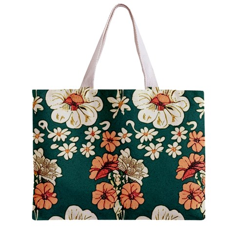 Retro 1880s Flowers Pattern 20 Zipper Mini Tote Bag from ArtsNow.com Back