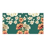 Retro 1880s Flowers Pattern 20 Satin Wrap 35  x 70 