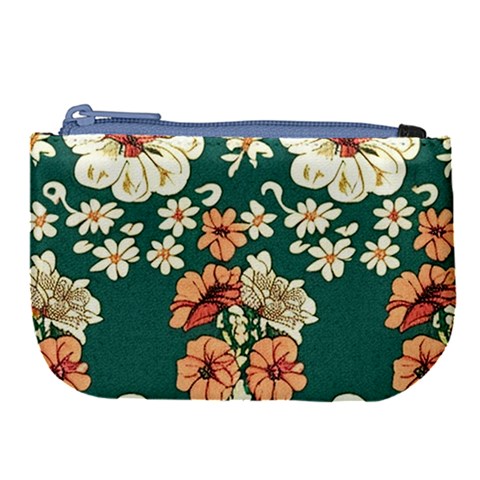 Retro 1880s Flowers Pattern 20 Large Coin Purse from ArtsNow.com Front