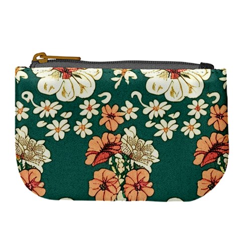 Retro 1880s Flowers Pattern 20 Large Coin Purse from ArtsNow.com Front