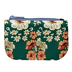 Retro 1880s Flowers Pattern 20 Large Coin Purse from ArtsNow.com Front