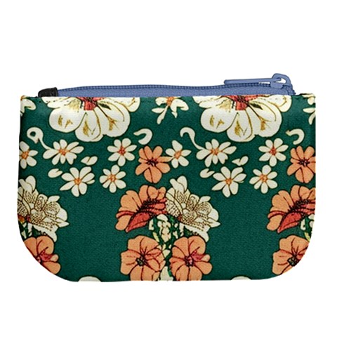 Retro 1880s Flowers Pattern 20 Large Coin Purse from ArtsNow.com Back