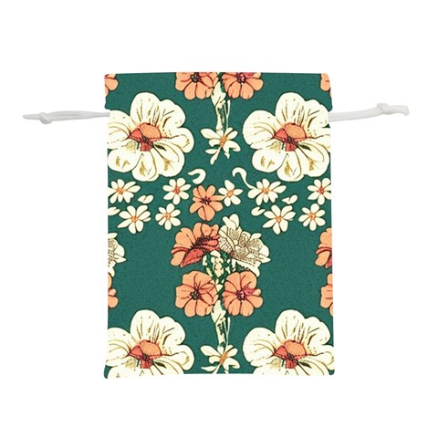 Retro 1880s Flowers Pattern 20 Lightweight Drawstring Pouch (M) from ArtsNow.com Front