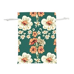 Retro 1880s Flowers Pattern 20 Lightweight Drawstring Pouch (M) from ArtsNow.com Front