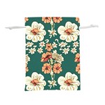 Retro 1880s Flowers Pattern 20 Lightweight Drawstring Pouch (L)