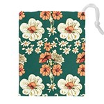 Retro 1880s Flowers Pattern 20 Drawstring Pouch (4XL)