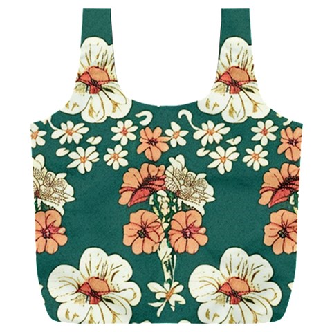 Retro 1880s Flowers Pattern 20 Full Print Recycle Bag (XXL) from ArtsNow.com Front