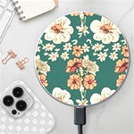 Retro 1880s Flowers Pattern 20 Wireless Fast Charger(White)