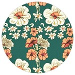 Retro 1880s Flowers Pattern 20 Round Trivet