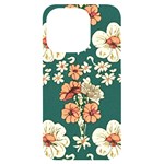 Retro 1880s Flowers Pattern 20 iPhone 14 Pro Black UV Print Case