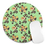 Retro 1880s Flowers Pattern 24 Round Mousepad