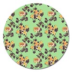 Retro 1880s Flowers Pattern 24 Magnet 5  (Round)