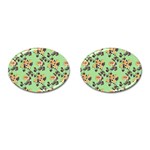 Retro 1880s Flowers Pattern 24 Cufflinks (Oval)