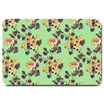 Retro 1880s Flowers Pattern 24 Large Doormat