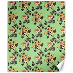 Retro 1880s Flowers Pattern 24 Canvas 11  x 14 