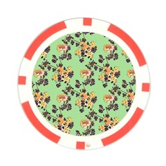 Retro 1880s Flowers Pattern 24 Poker Chip Card Guard from ArtsNow.com Front