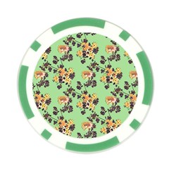 Retro 1880s Flowers Pattern 24 Poker Chip Card Guard from ArtsNow.com Front