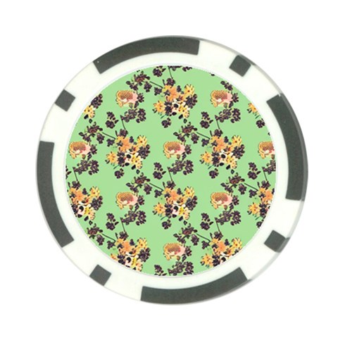 Retro 1880s Flowers Pattern 24 Poker Chip Card Guard from ArtsNow.com Back