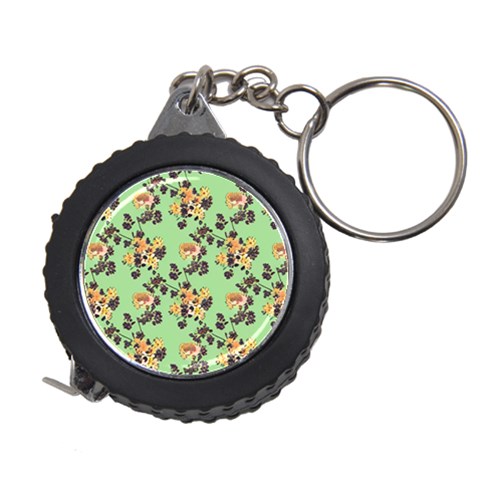 Retro 1880s Flowers Pattern 24 Measuring Tape from ArtsNow.com Front