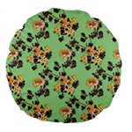 Retro 1880s Flowers Pattern 24 Large 18  Premium Round Cushions