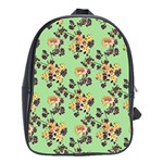 Retro 1880s Flowers Pattern 24 School Bag (XL)