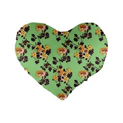 Retro 1880s Flowers Pattern 24 Standard 16  Premium Heart Shape Cushions from ArtsNow.com Front