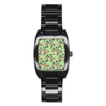 Retro 1880s Flowers Pattern 24 Stainless Steel Barrel Watch