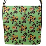 Retro 1880s Flowers Pattern 24 Flap Closure Messenger Bag (S)