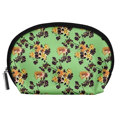 Retro 1880s Flowers Pattern 24 Accessory Pouch (Large) from ArtsNow.com Front