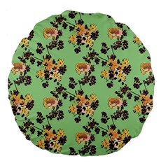 Retro 1880s Flowers Pattern 24 Large 18  Premium Flano Round Cushions from ArtsNow.com Front