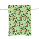 Retro 1880s Flowers Pattern 24 Lightweight Drawstring Pouch (XL)