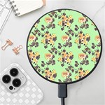 Retro 1880s Flowers Pattern 24 Wireless Fast Charger(Black)