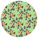 Retro 1880s Flowers Pattern 24 Round Trivet