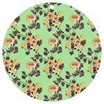 Retro 1880s Flowers Pattern 24 UV Print Acrylic Ornament Round