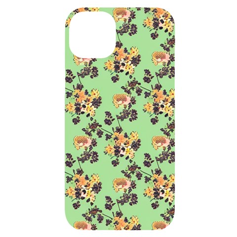 Retro 1880s Flowers Pattern 24 iPhone 14 Plus Black UV Print Case from ArtsNow.com Front