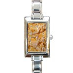 Homemade Flan Extreme Close-up Texture Rectangle Italian Charm Watch