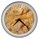 Homemade Flan Extreme Close-up Texture Wall Clock (Silver)