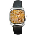 Homemade Flan Extreme Close-up Texture Square Metal Watch