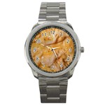 Homemade Flan Extreme Close-up Texture Sport Metal Watch