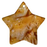 Homemade Flan Extreme Close-up Texture Star Ornament (Two Sides)