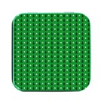 Green Christmas Tree Pattern Background Square Metal Box (Black)