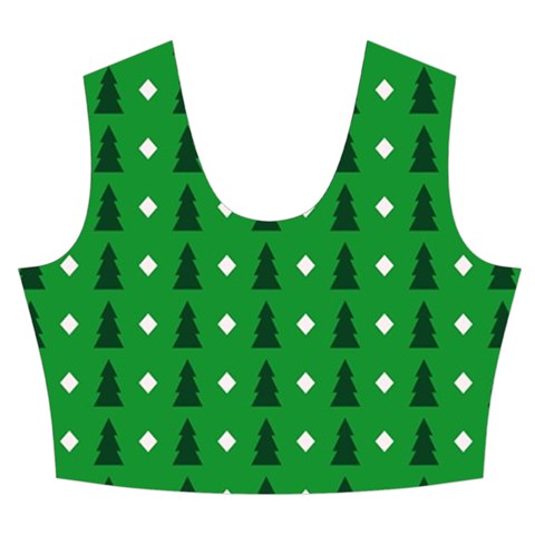 Green Christmas Tree Pattern Background Women s Crop Top Pleated Skater Rave Skirt from ArtsNow.com Front